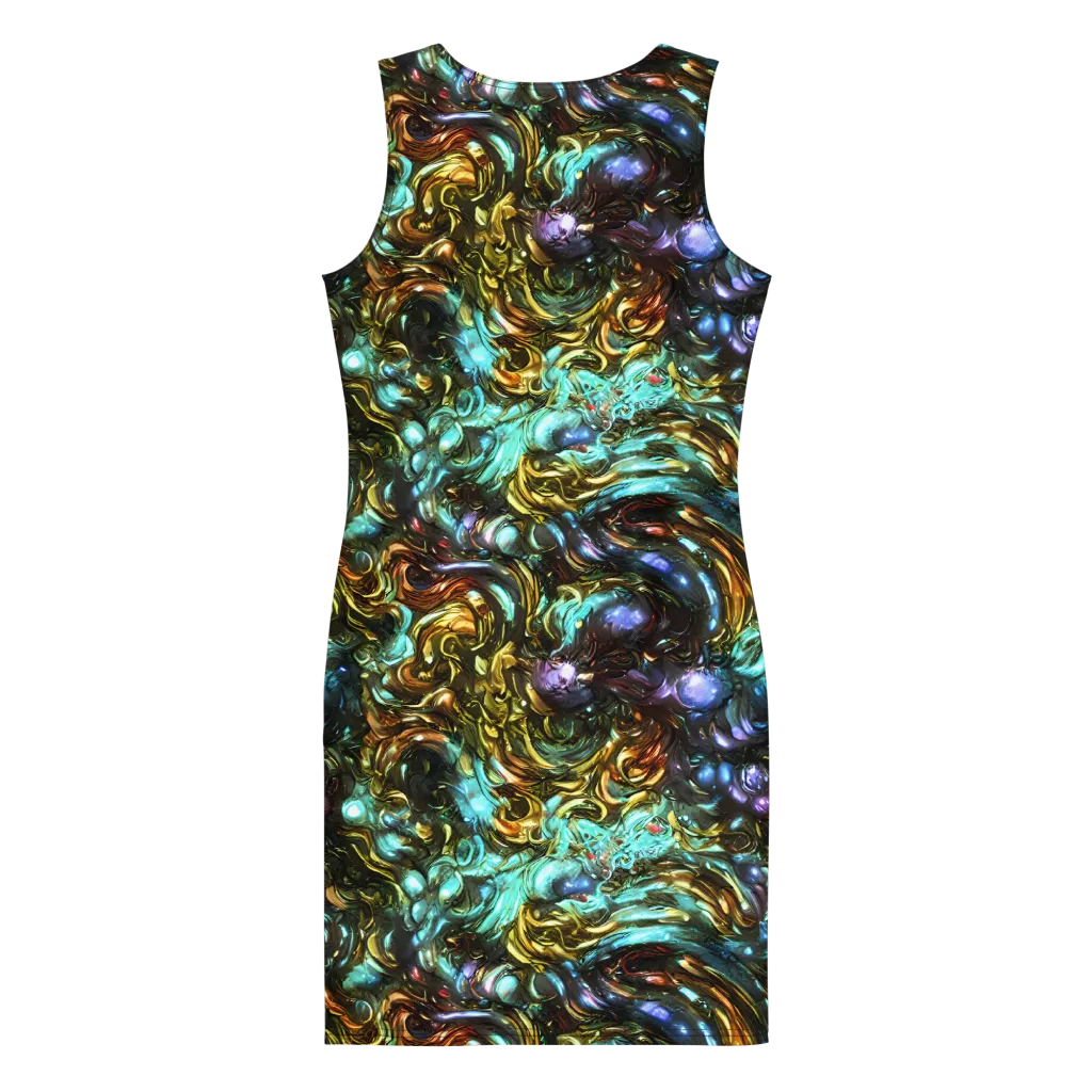 Liquid Dynasty on Bodycon Dress — Back