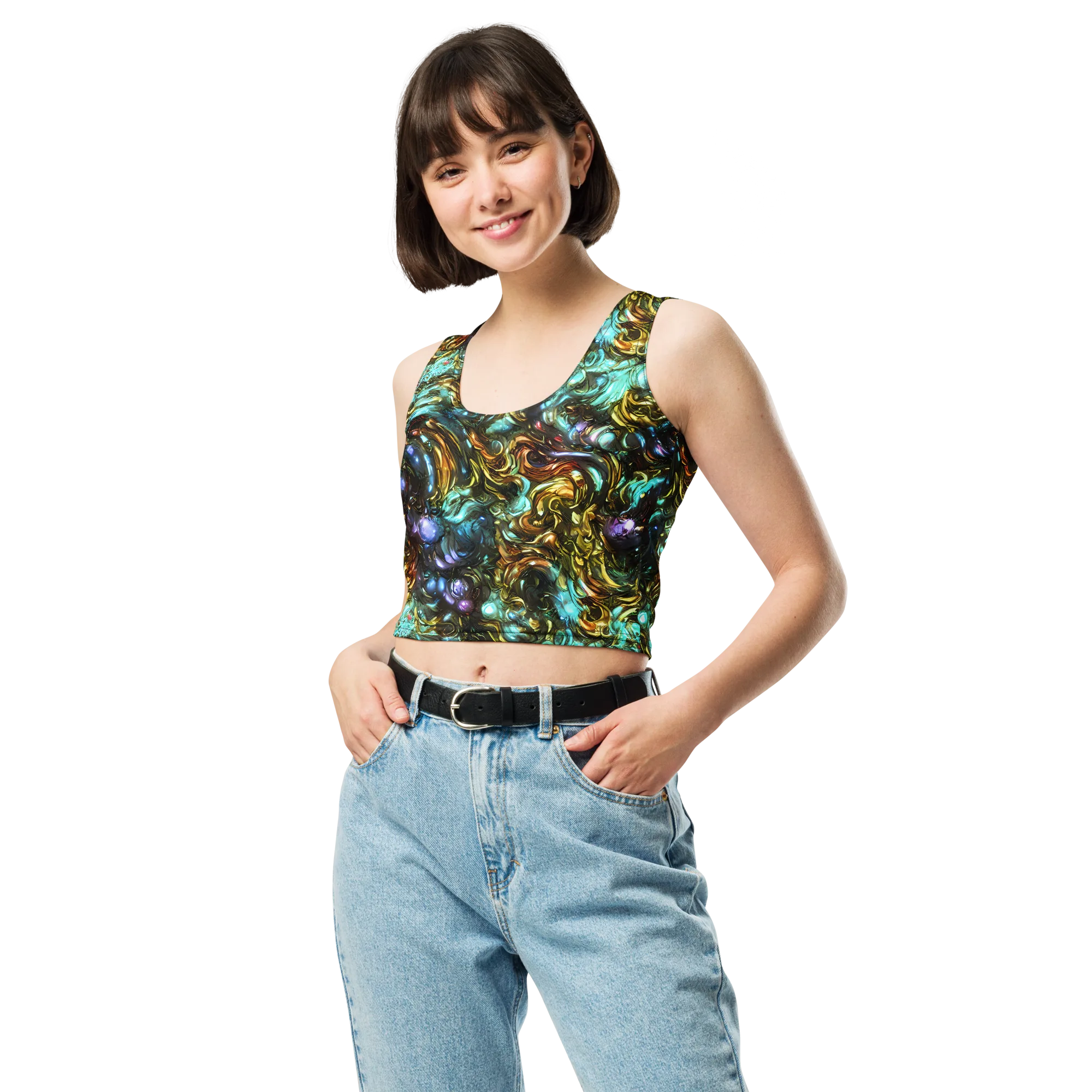 Liquid Dynasty on Crop Top — Front