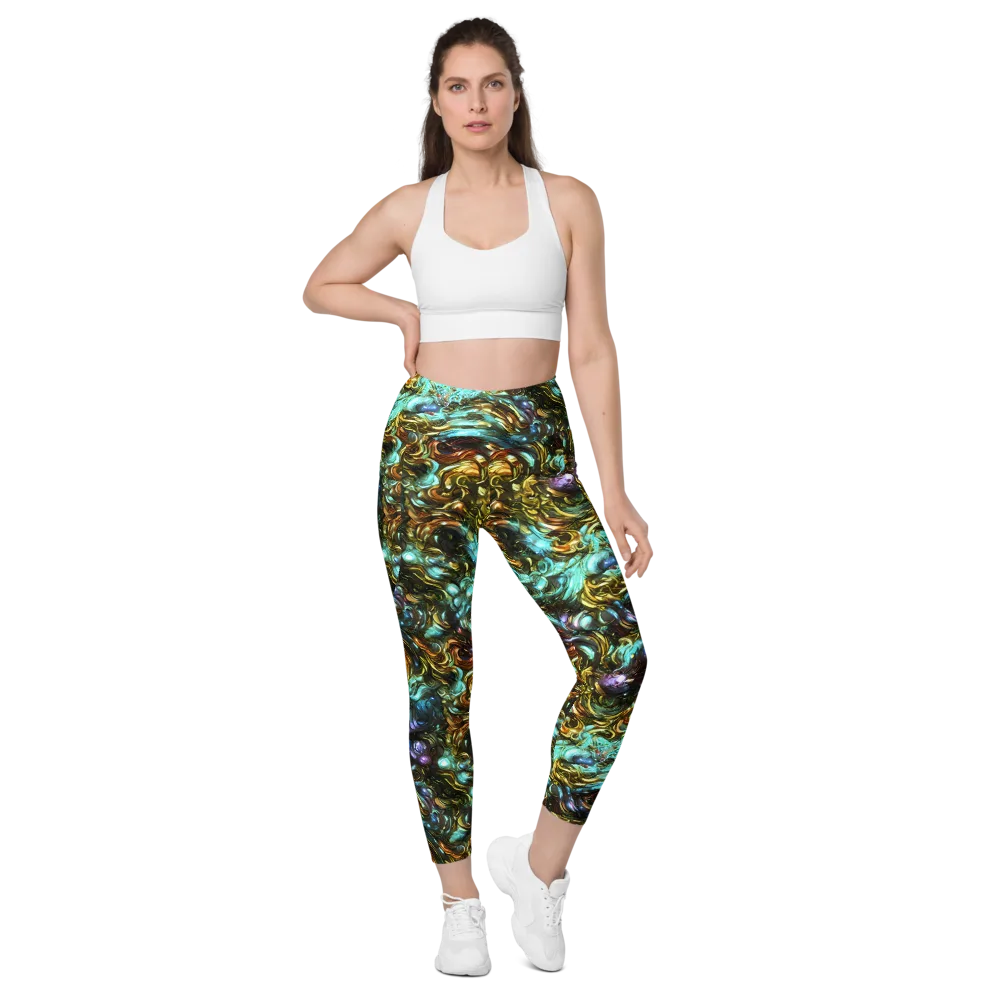 Liquid Dynasty on Leggings with Pockets — Front