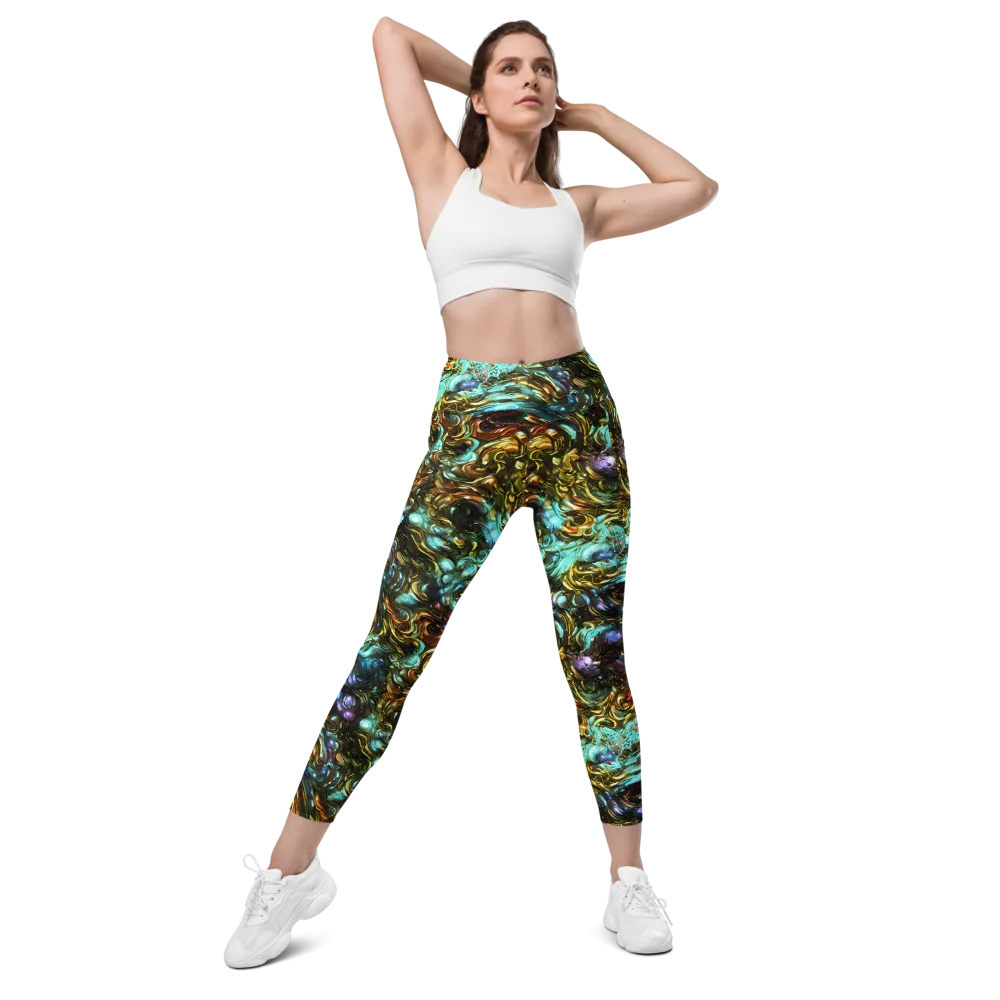 Liquid Dynasty on Leggings with Pockets — Front