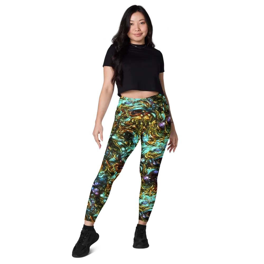 Liquid Dynasty on Leggings with Pockets — Front