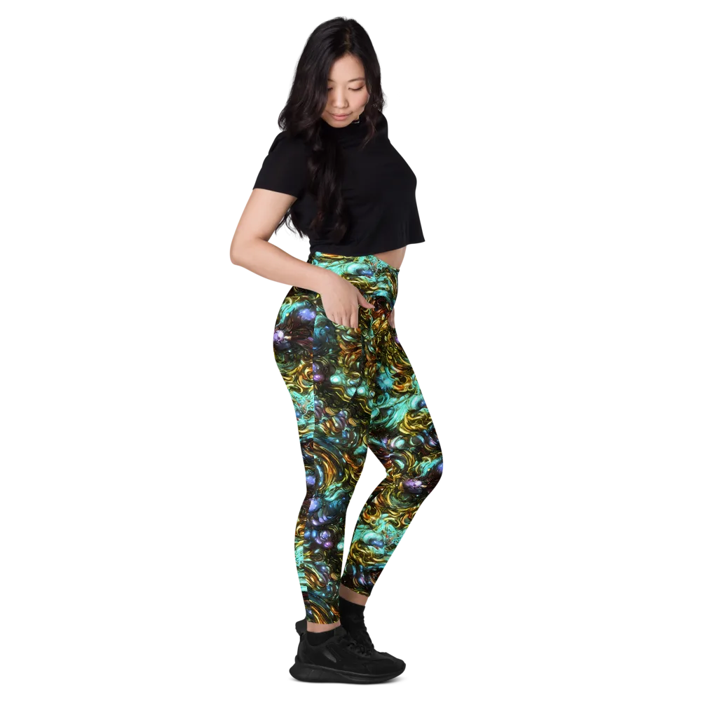 Liquid Dynasty on Leggings with Pockets — Right