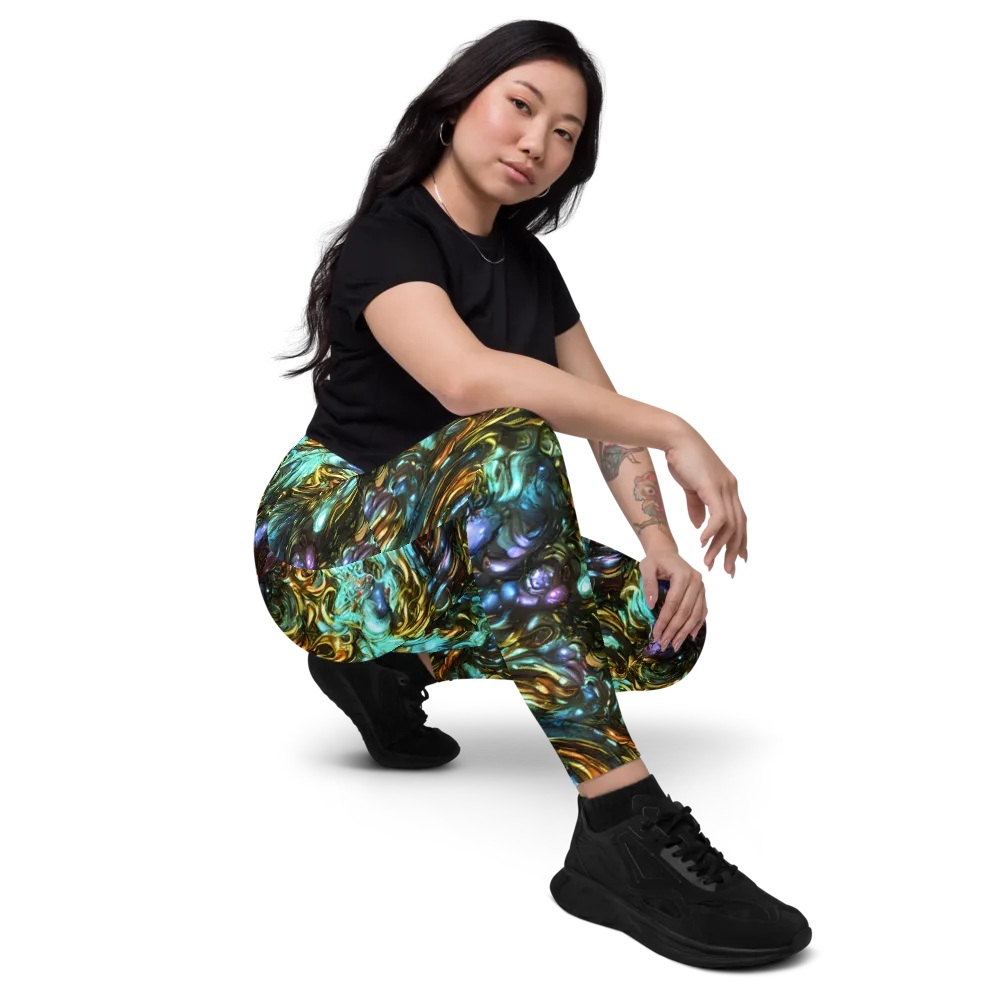 Liquid Dynasty on Leggings with Pockets — Right Front