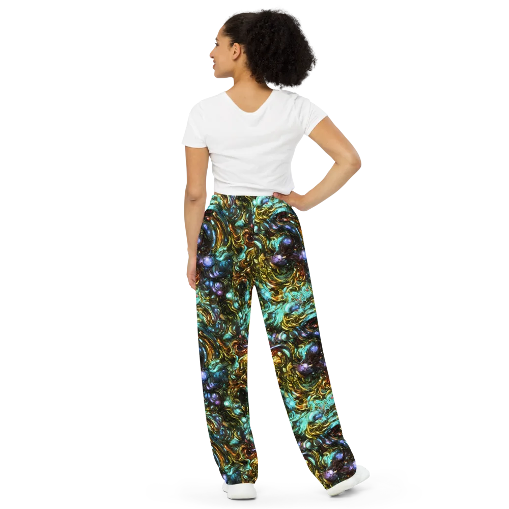 Liquid Dynasty on Wide-Leg Pants — Back