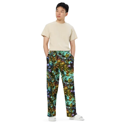 Liquid Dynasty on a Wide-Leg Pants