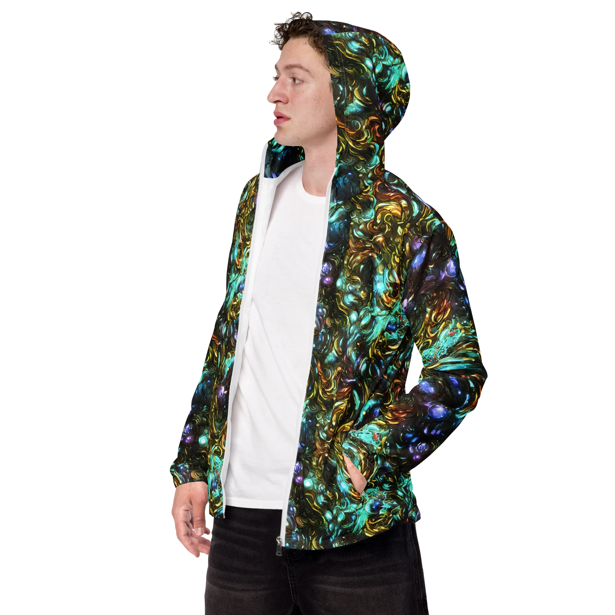 Liquid Dynasty on Men's Windbreaker — Left Front