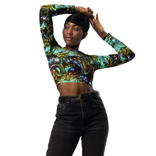Liquid Dynasty on a Long Sleeve Crop Top