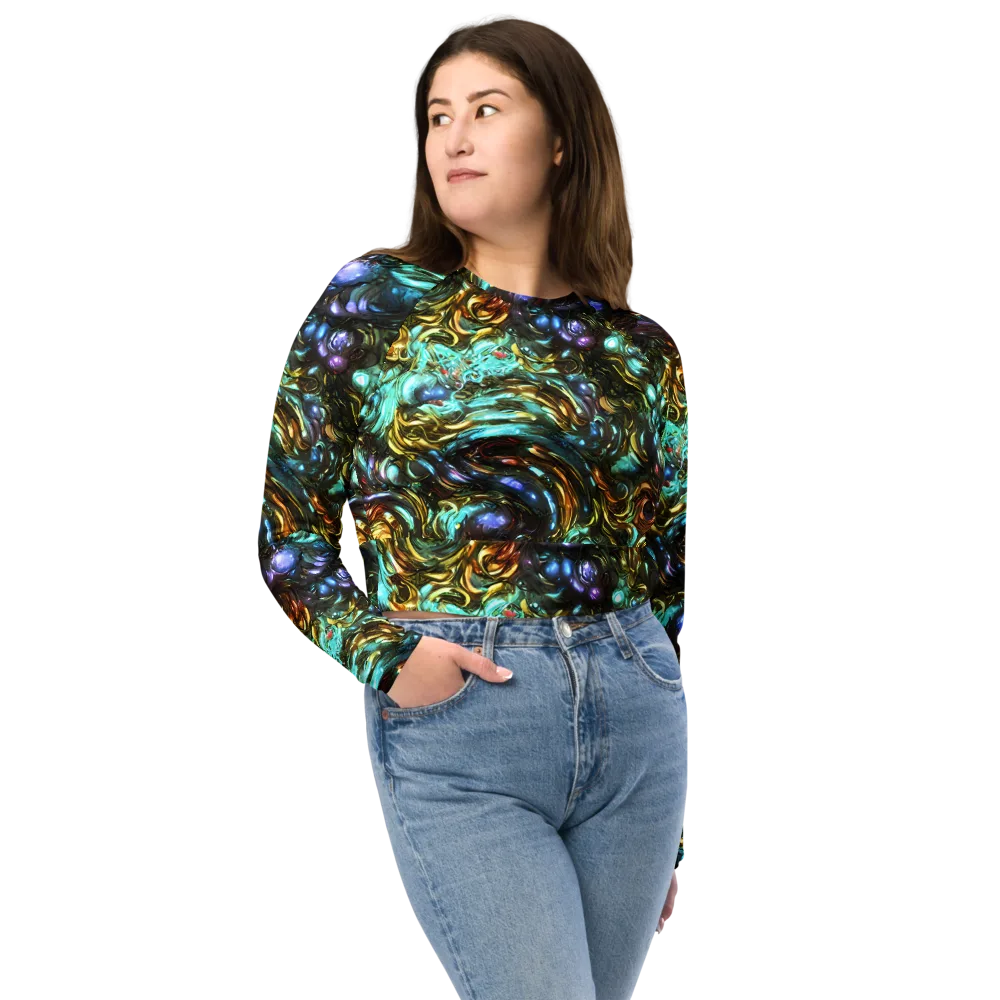 Liquid Dynasty on Long Sleeve Crop Top — Front