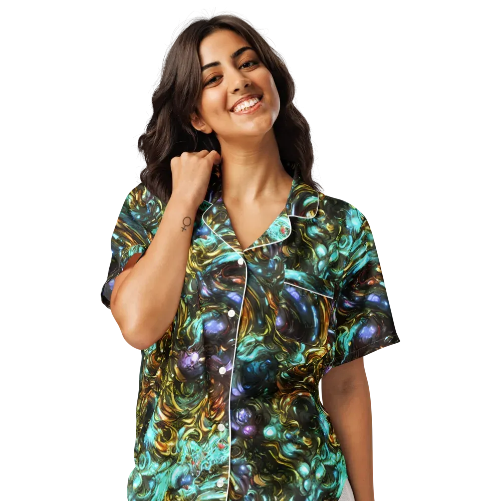 Liquid Dynasty on Women's Short Sleeve Pajama Top — Front