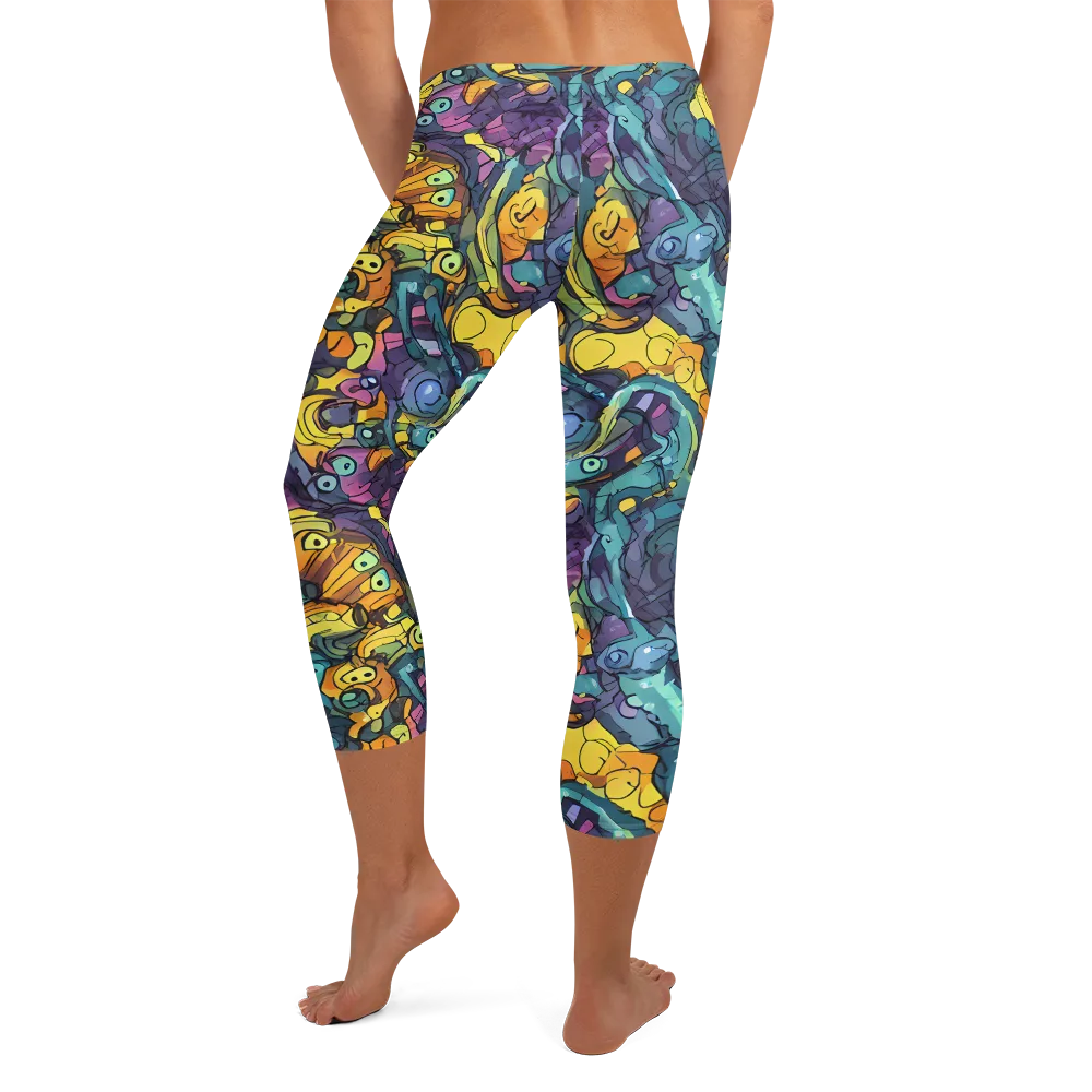 Chromatic Chameleons on Capri Leggings — Back