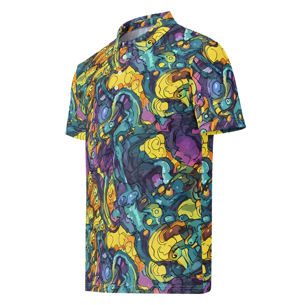 Chromatic Chameleons on Men's Slim Fit Polo Shirt — Left Front