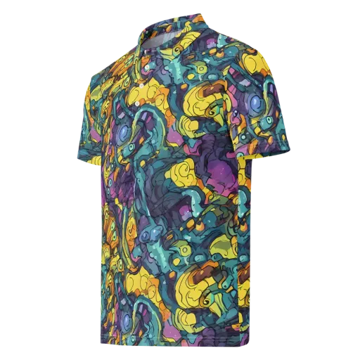 Chromatic Chameleons on a Men's Slim Fit Polo Shirt