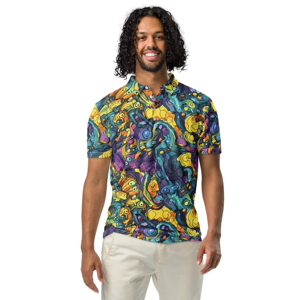 Chromatic Chameleons on Men's Slim Fit Polo Shirt — Front