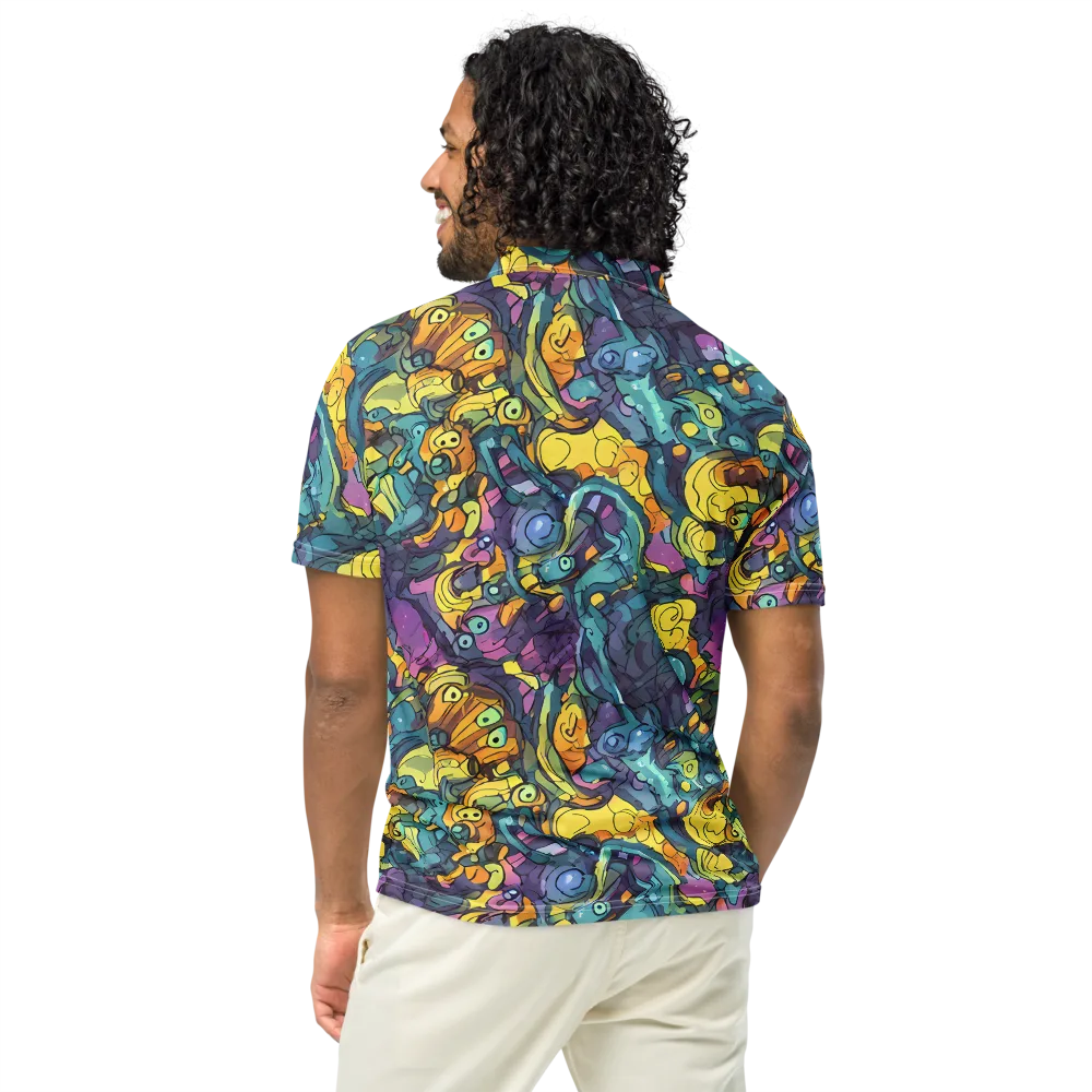 Chromatic Chameleons on Men's Slim Fit Polo Shirt — Back