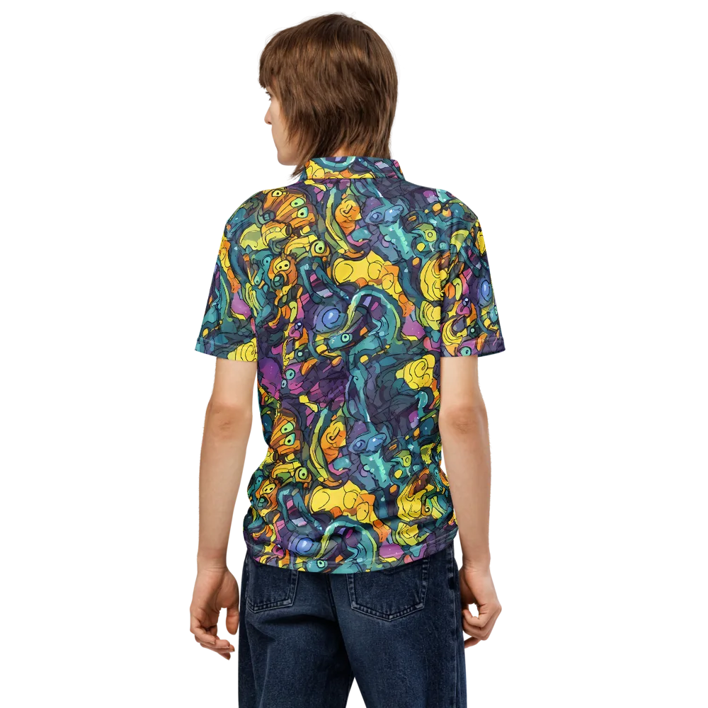 Chromatic Chameleons on Men's Slim Fit Polo Shirt — Back