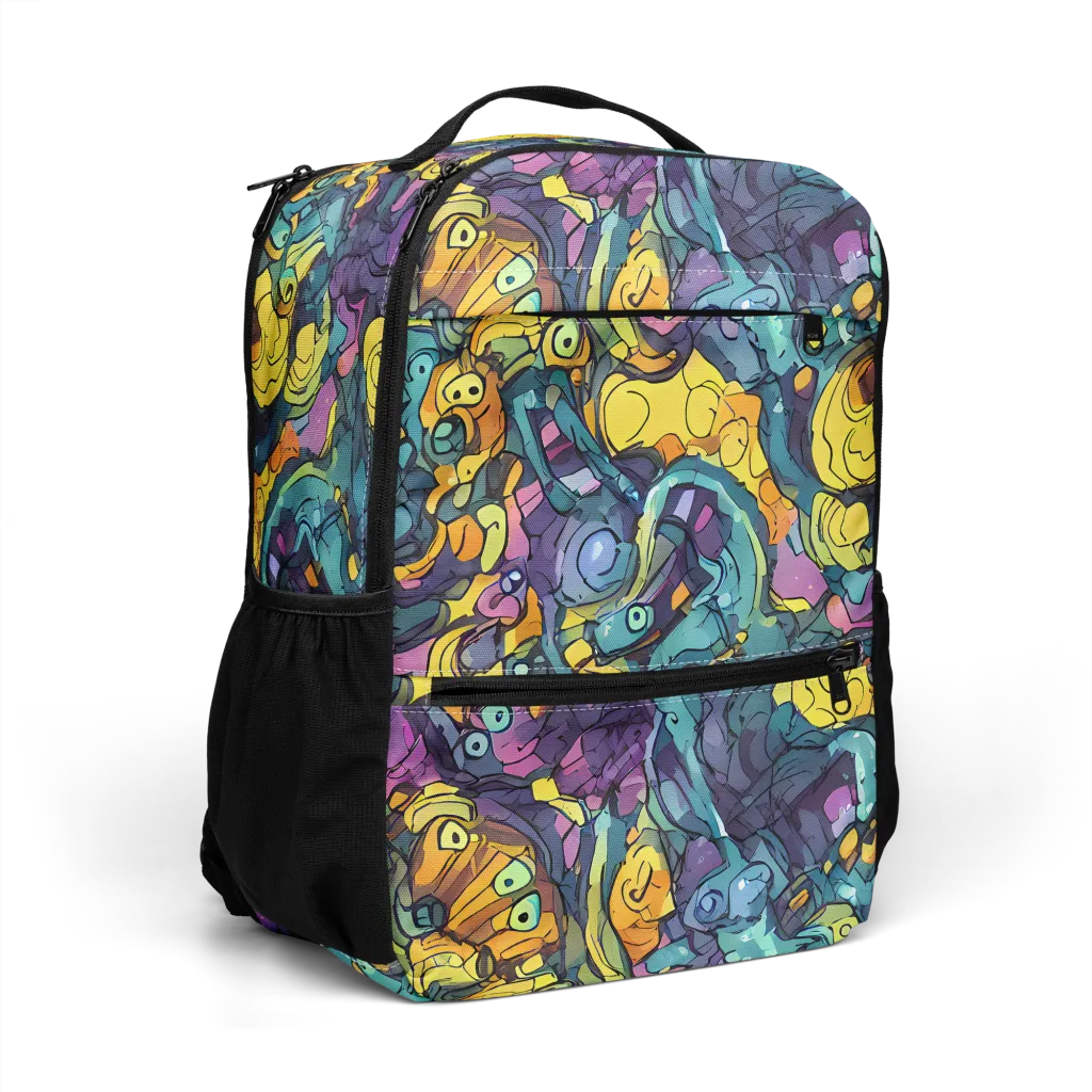 Chromatic Chameleons on Utility Backpack — Right Front