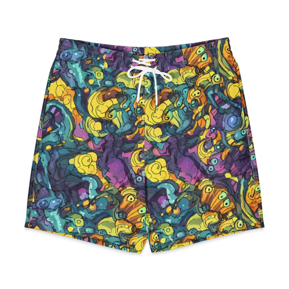 Chromatic Chameleons on Men's Board Shorts — Front