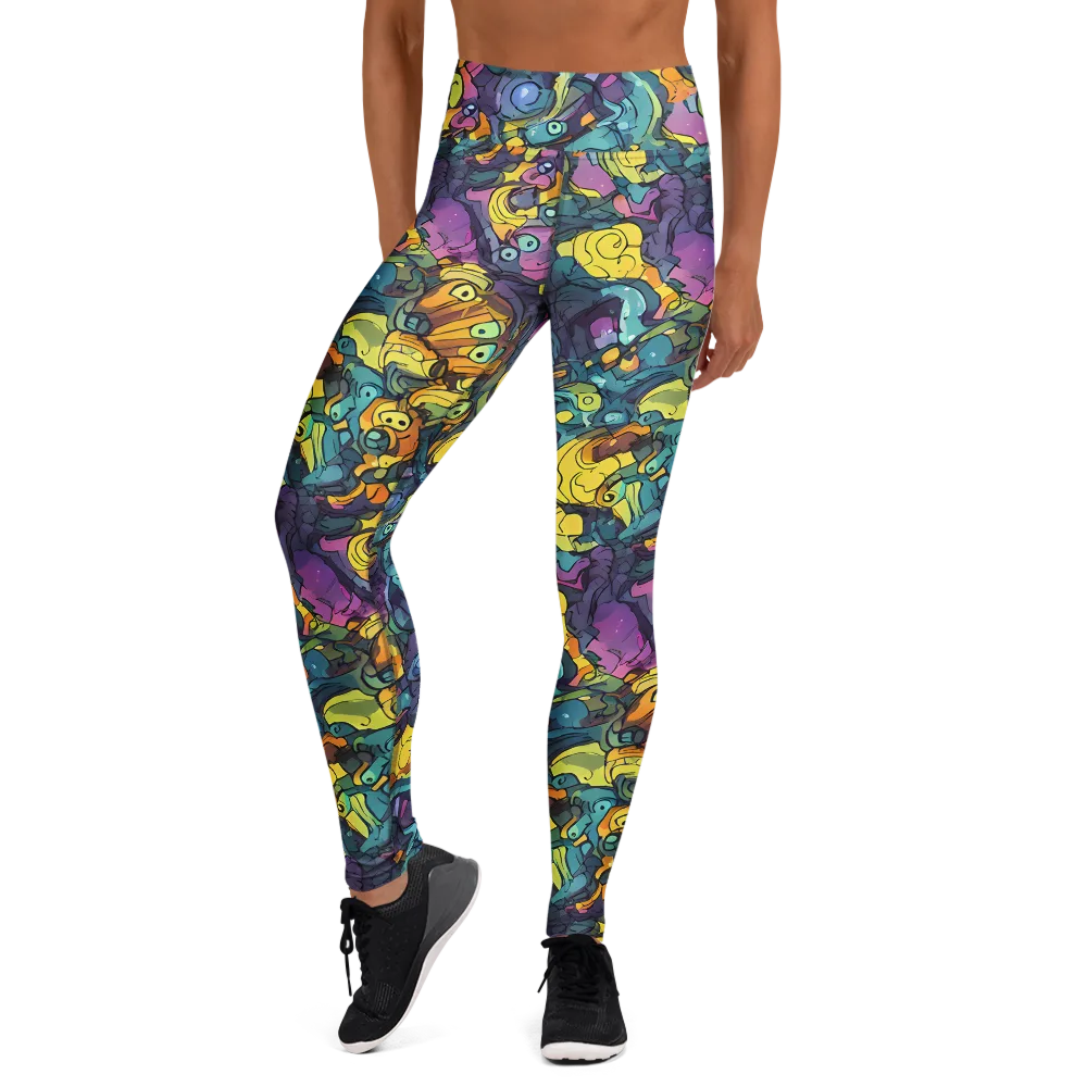 Chromatic Chameleons on Yoga Leggings — Front