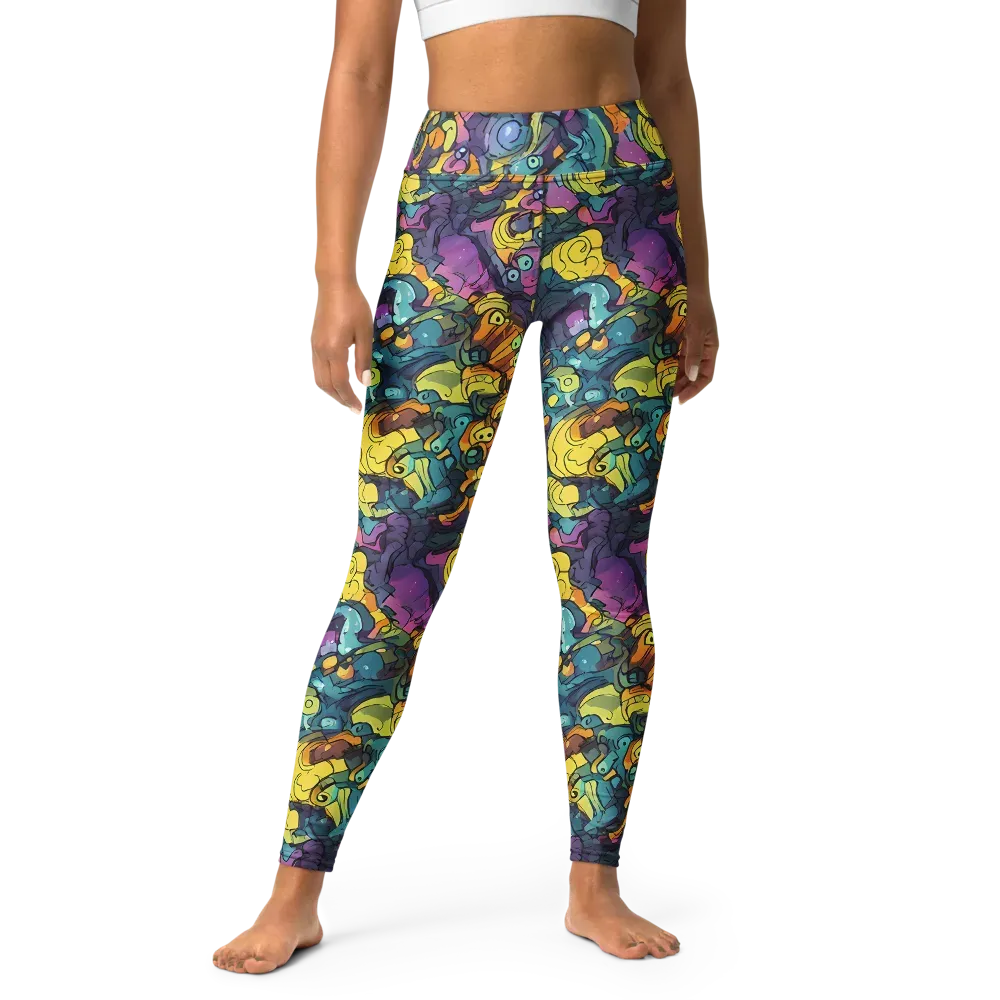 Chromatic Chameleons on Yoga Leggings — Front