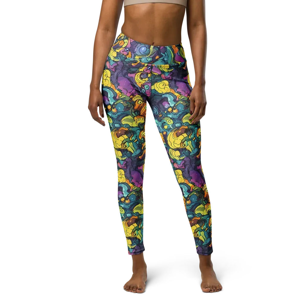 Chromatic Chameleons on Yoga Leggings — Front
