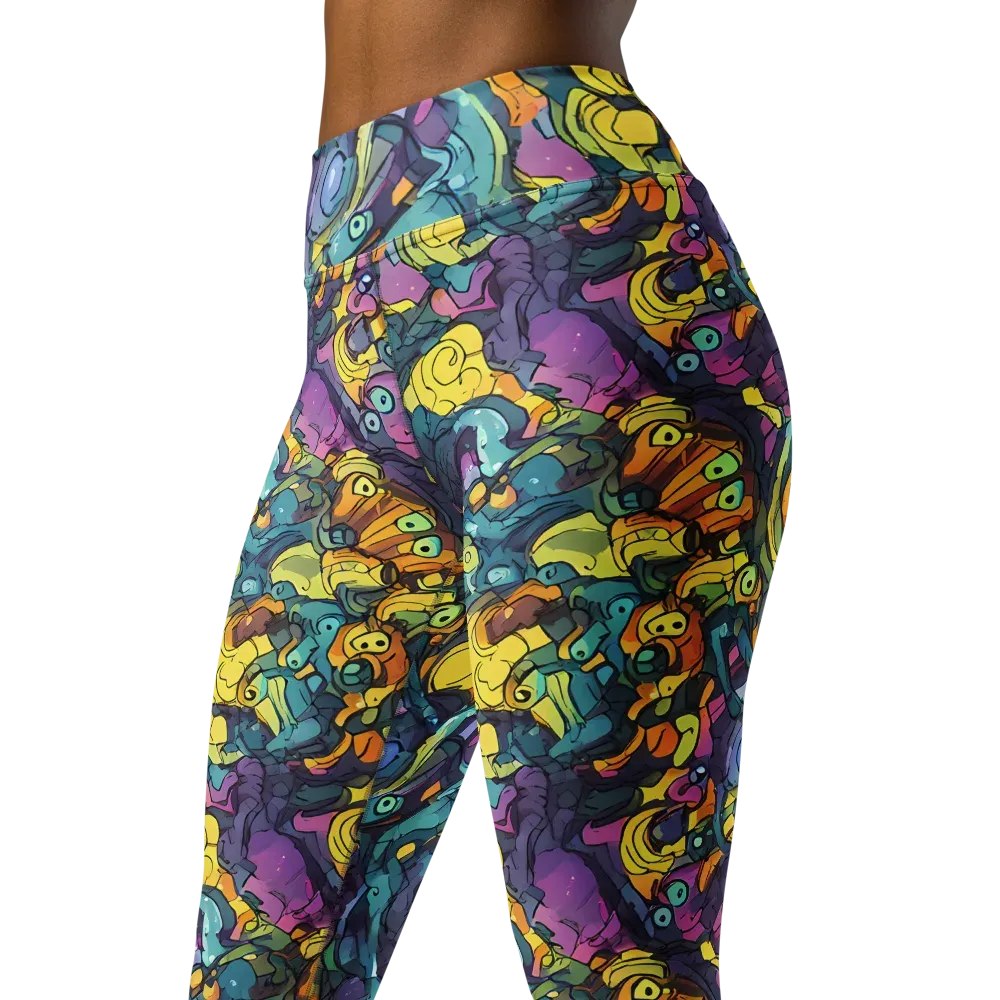 Chromatic Chameleons on Yoga Leggings — Left Front