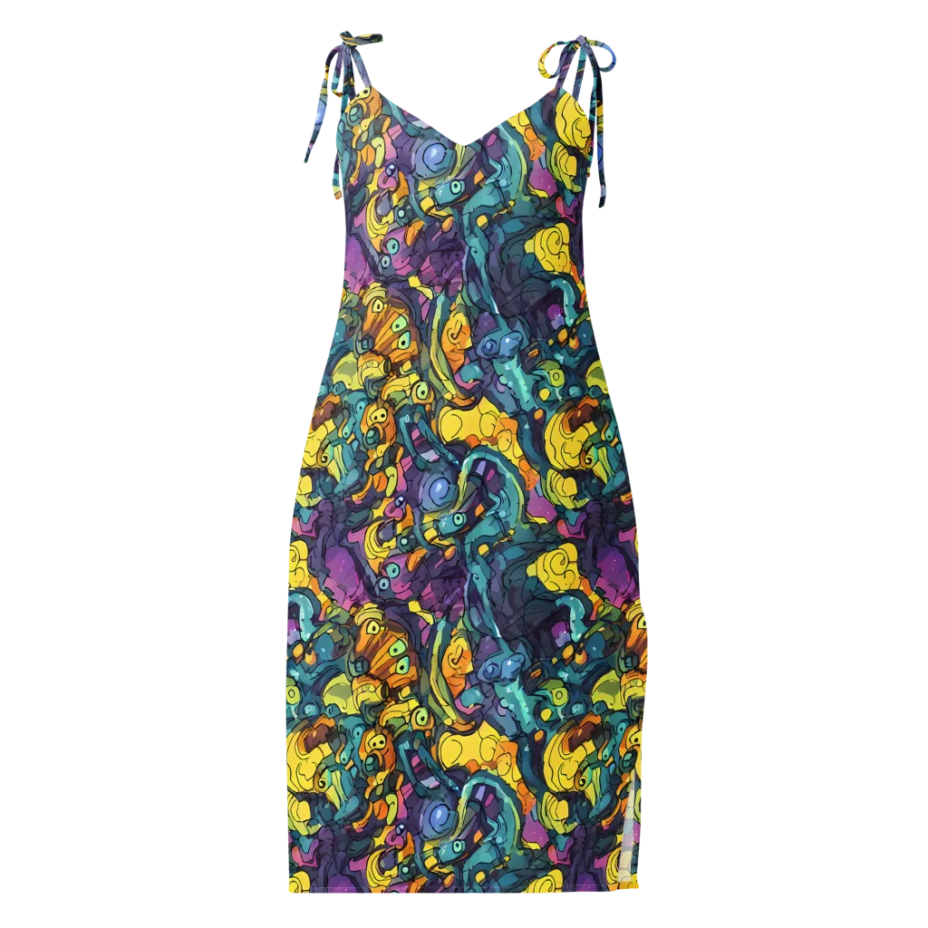 Chromatic Chameleons on Slip Dress — Front