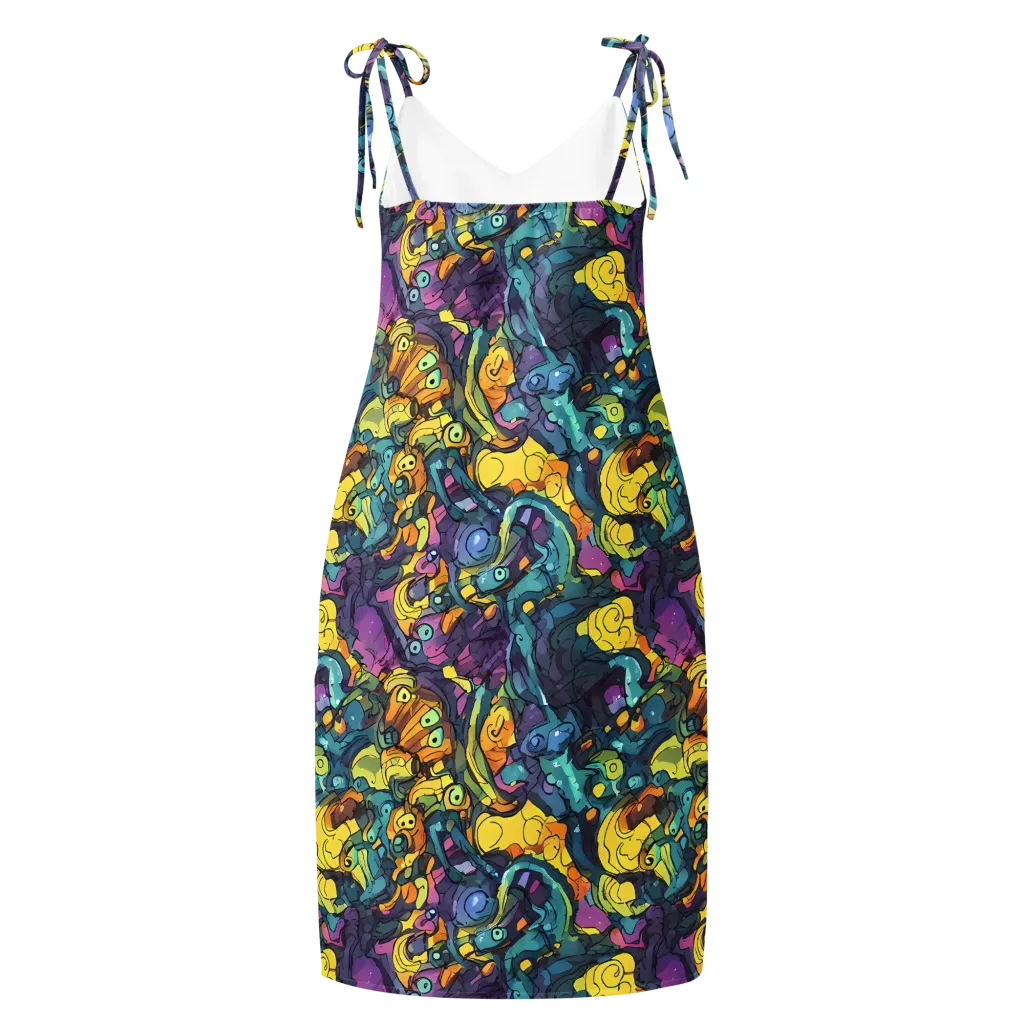 Chromatic Chameleons on Slip Dress — Back