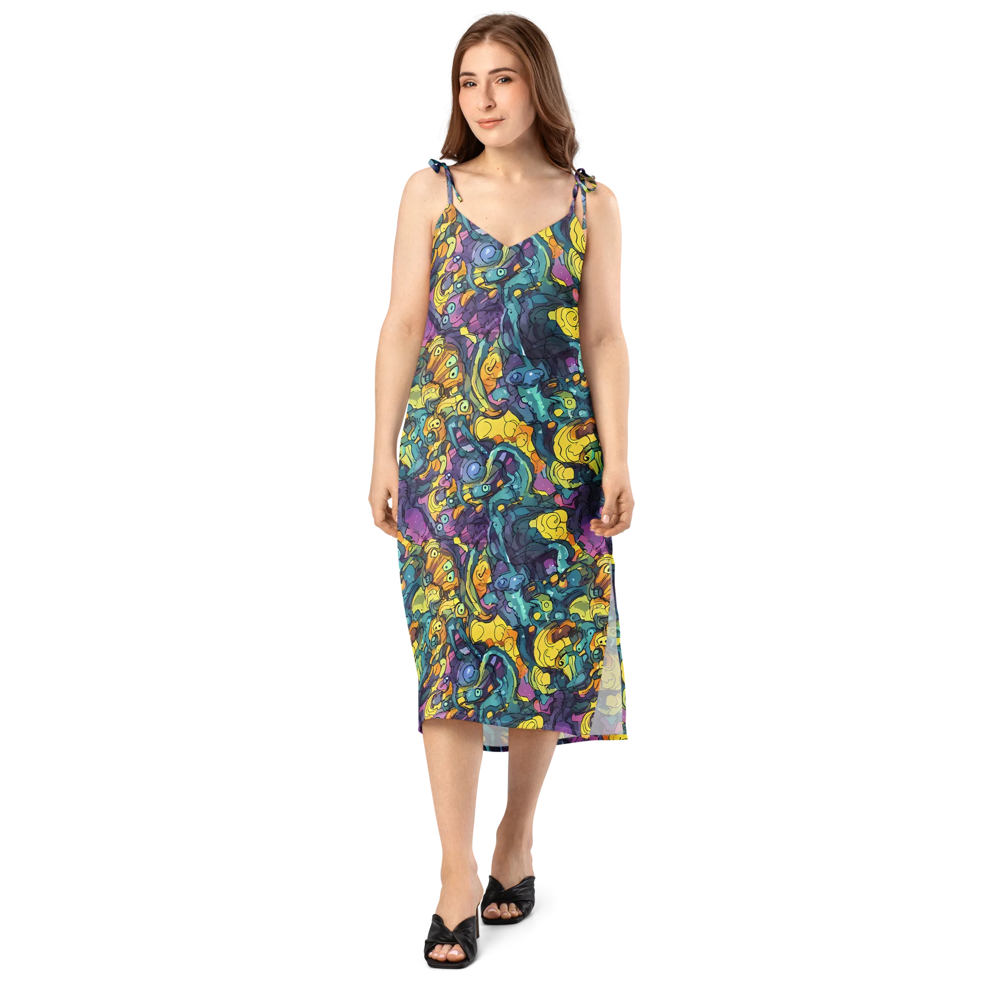 Chromatic Chameleons on Slip Dress — Front