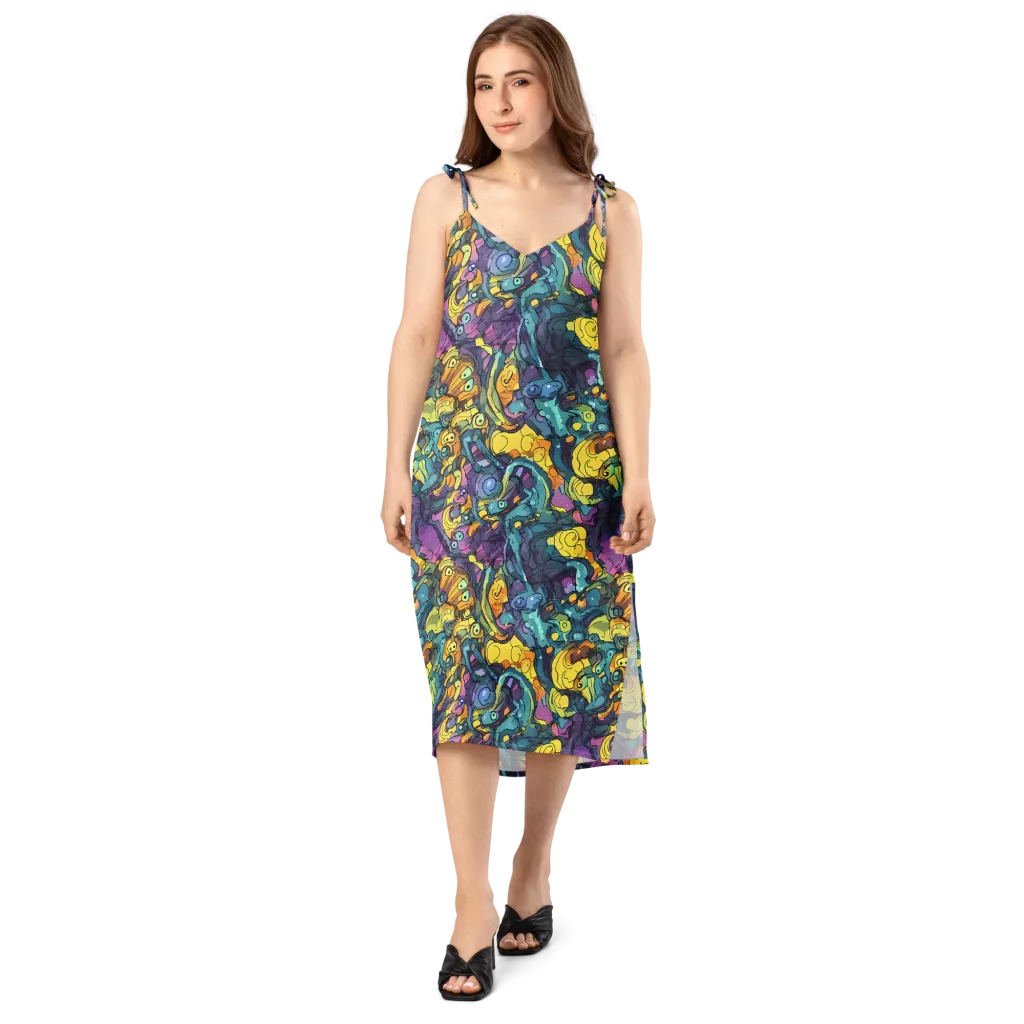 Chromatic Chameleons on Slip Dress — Front