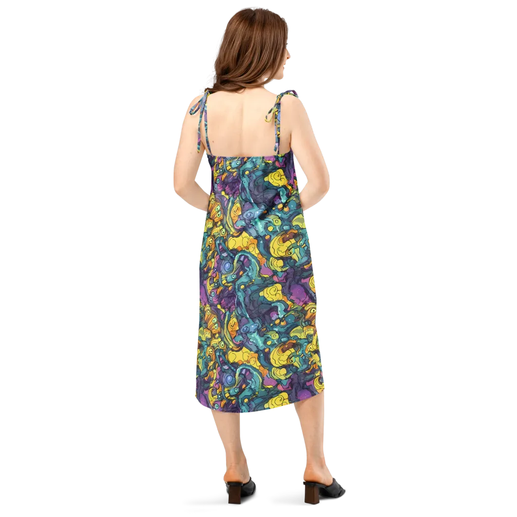 Chromatic Chameleons on Slip Dress — Back
