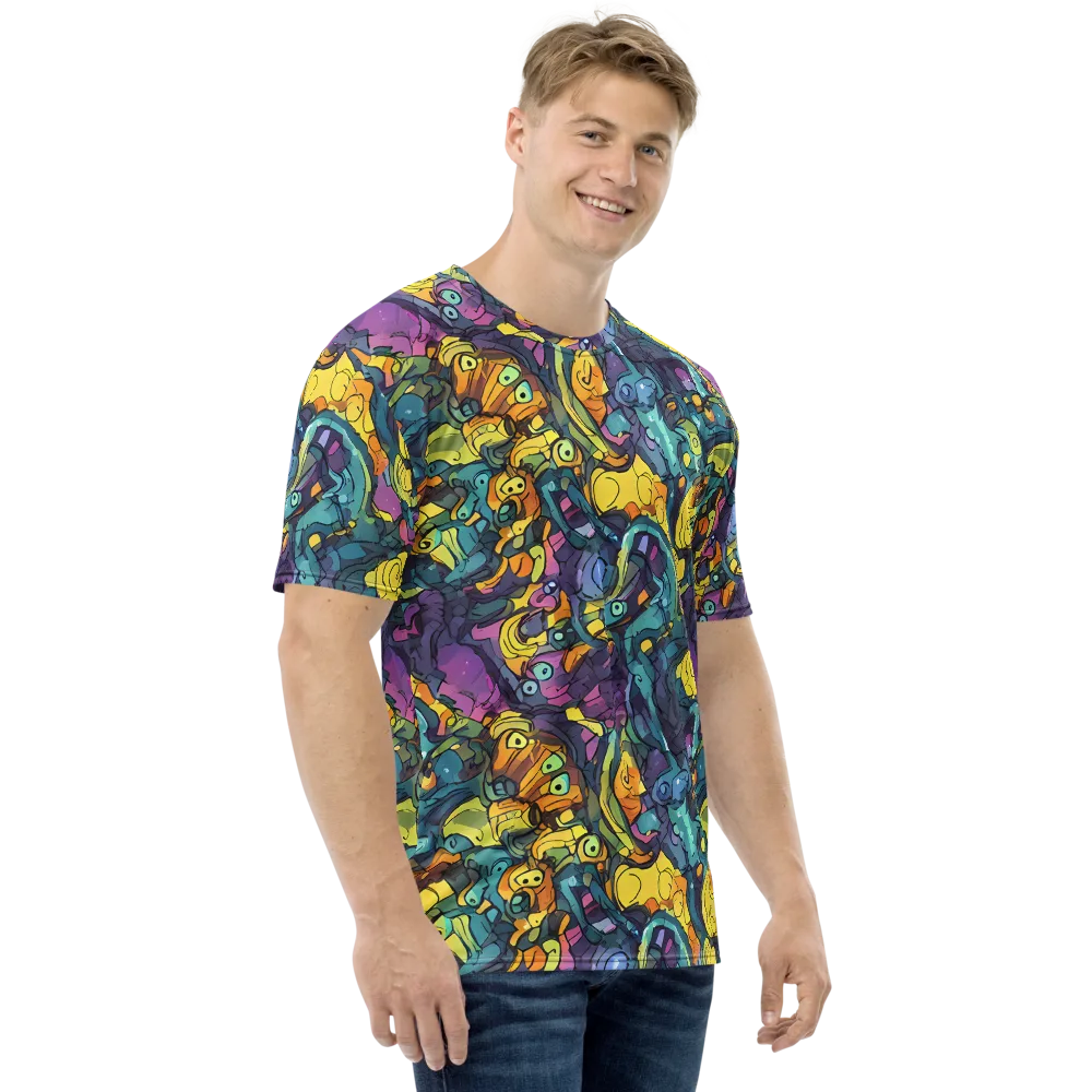 Chromatic Chameleons on Men's Crew Neck T-Shirt — Right