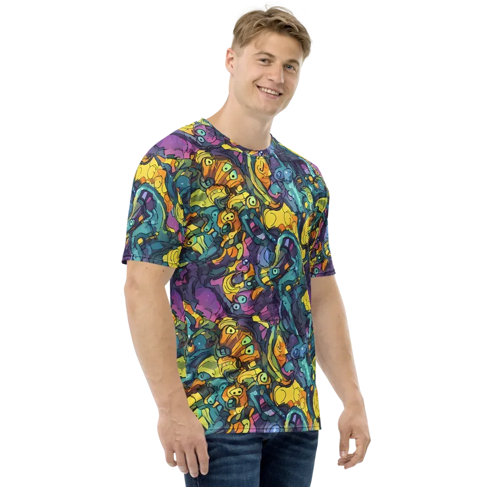 Chromatic Chameleons on Men's Crew Neck T-Shirt — Right