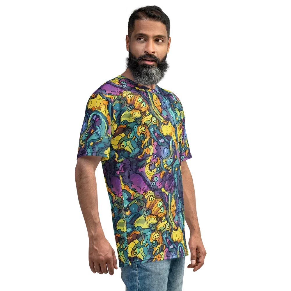 Chromatic Chameleons on Men's Crew Neck T-Shirt — Right