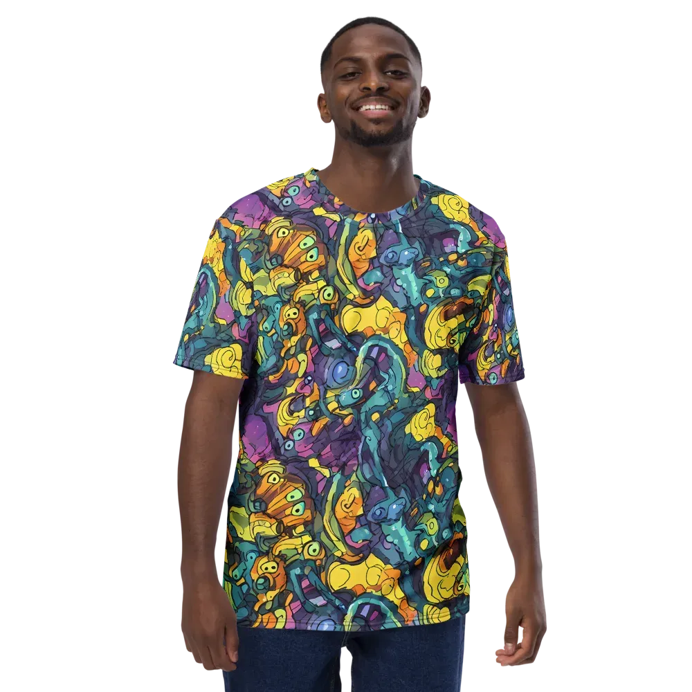 Chromatic Chameleons on Men's Crew Neck T-Shirt — Front