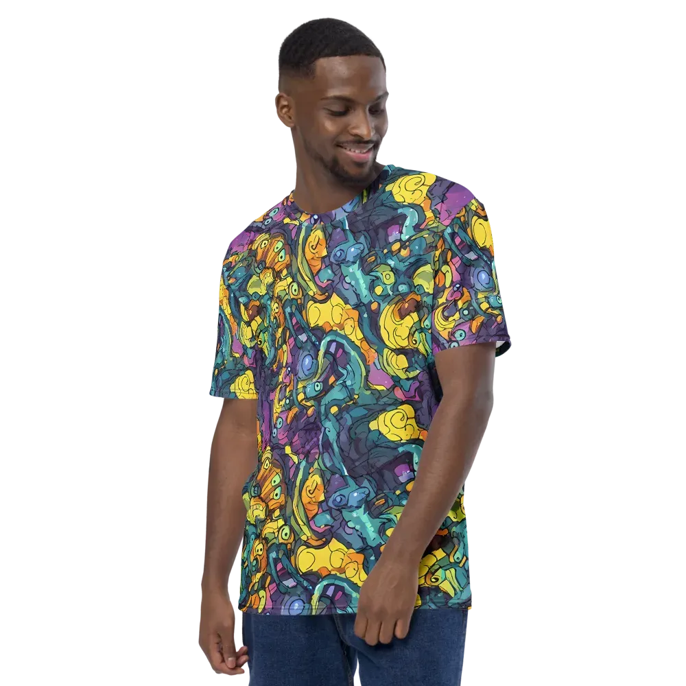 Chromatic Chameleons on Men's Crew Neck T-Shirt — Left