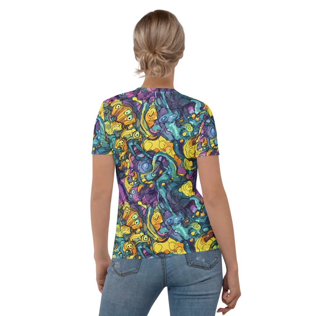 Chromatic Chameleons on Women's Crew Neck T-Shirt — Back