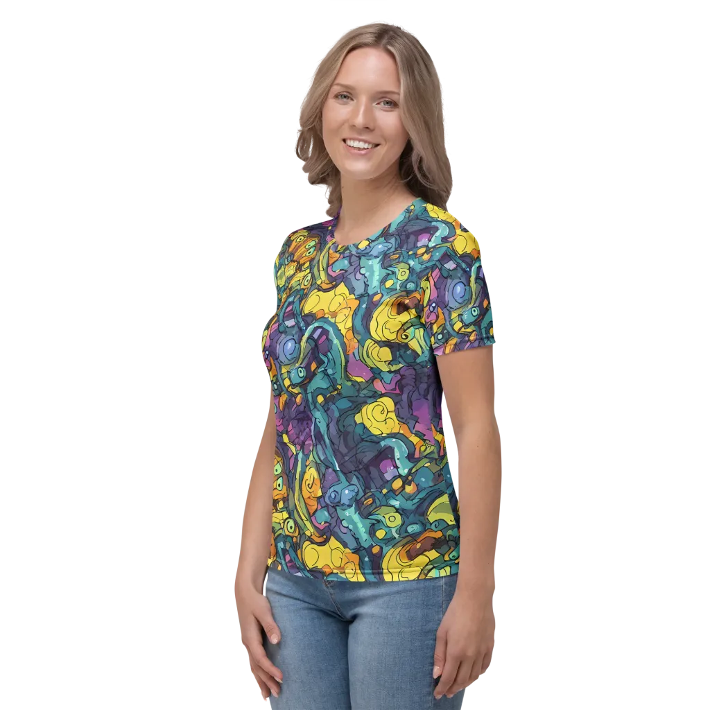 Chromatic Chameleons on Women's Crew Neck T-Shirt — Left