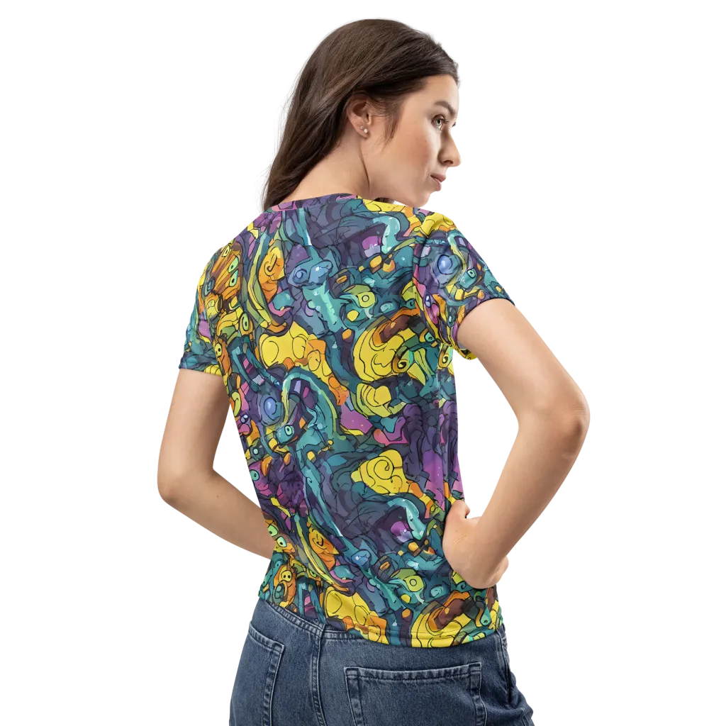 Chromatic Chameleons on Women's Crew Neck T-Shirt — Back