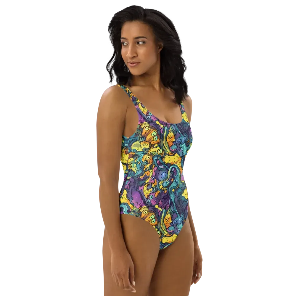 Chromatic Chameleons on One-Piece Swimsuit — Right