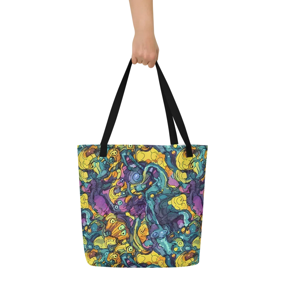 Chromatic Chameleons on Large Tote Bag W/ Pocket — Front