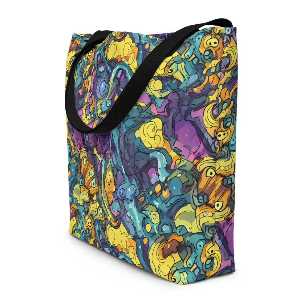 Chromatic Chameleons on Large Tote Bag W/ Pocket — Front