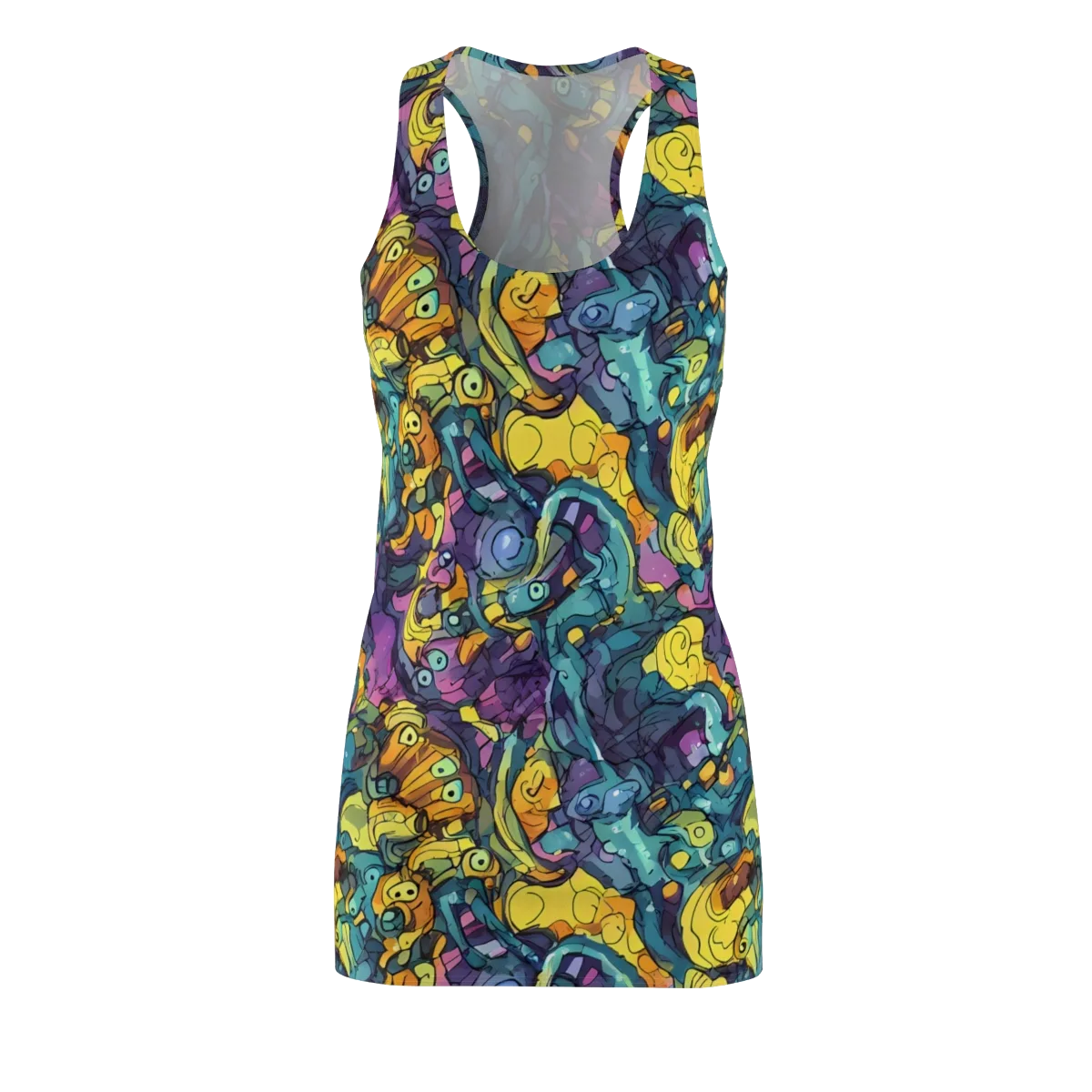 Chromatic Chameleons on Racerback Dress — Front