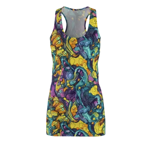 Chromatic Chameleons on a Racerback Dress