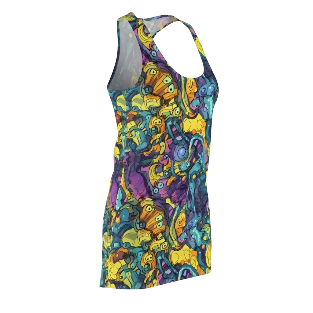 Chromatic Chameleons on Racerback Dress — Front Side