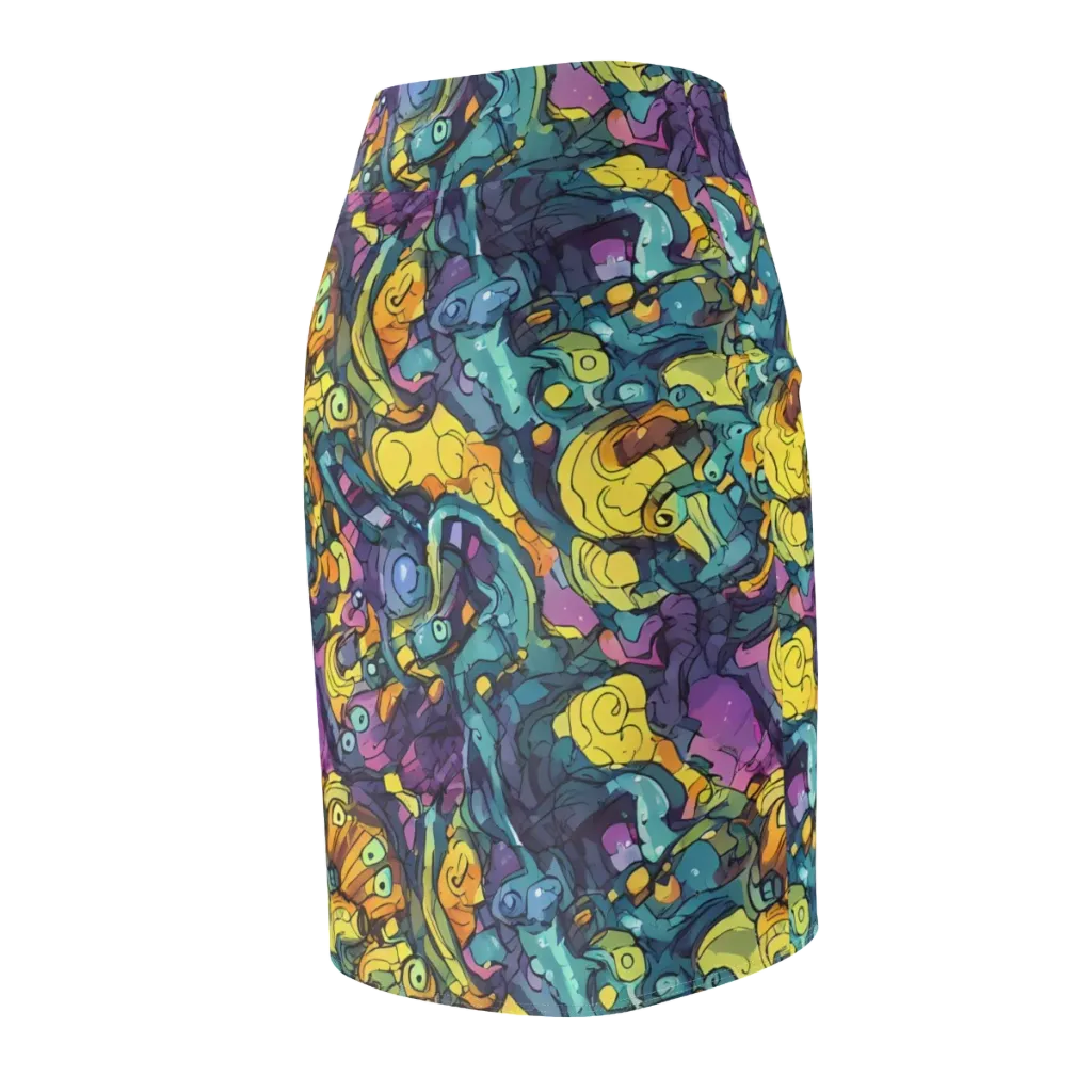 Chromatic Chameleons on Pencil Skirt — Back Side