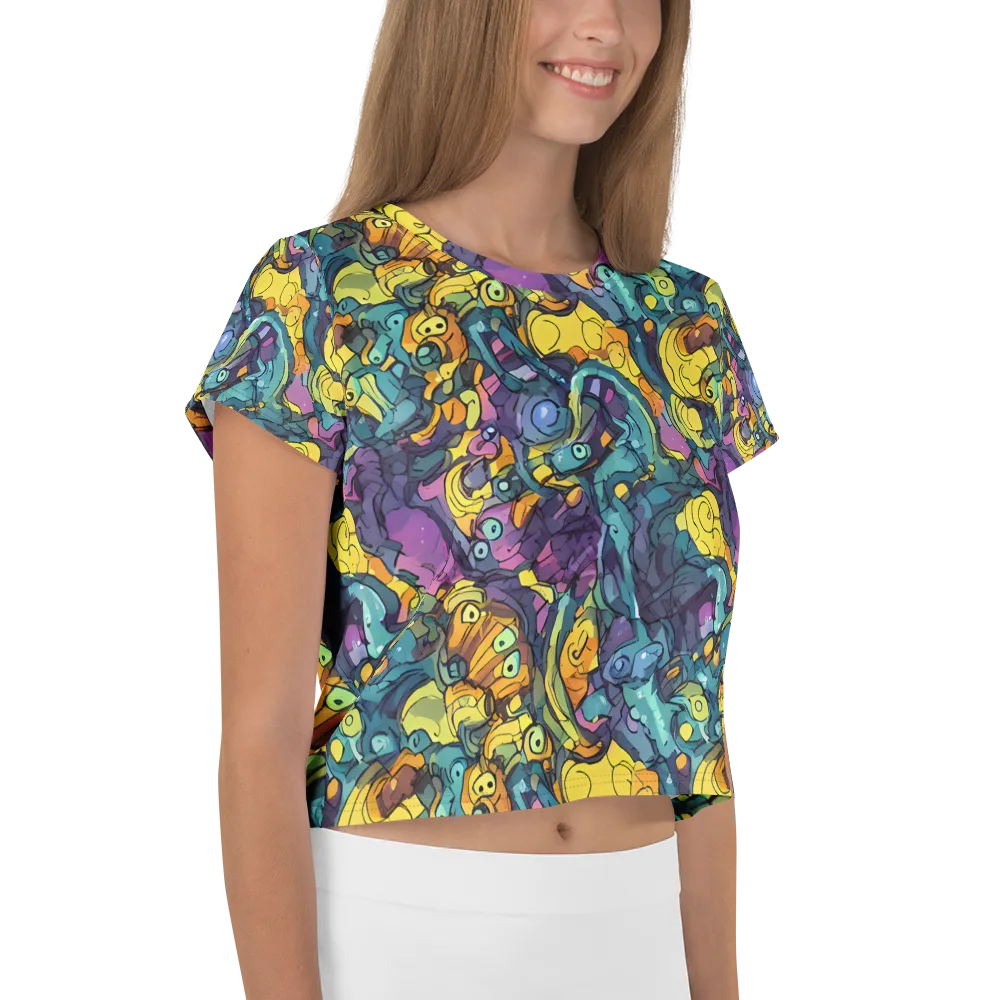 Chromatic Chameleons on Crop Tee — Right