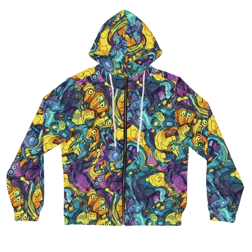 Chromatic Chameleons on a Women's Full-Zip Hoodie