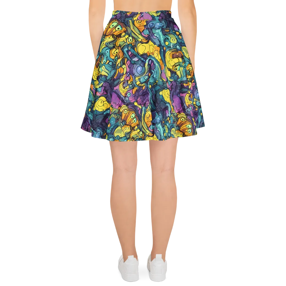 Chromatic Chameleons on Skater Skirt — Back