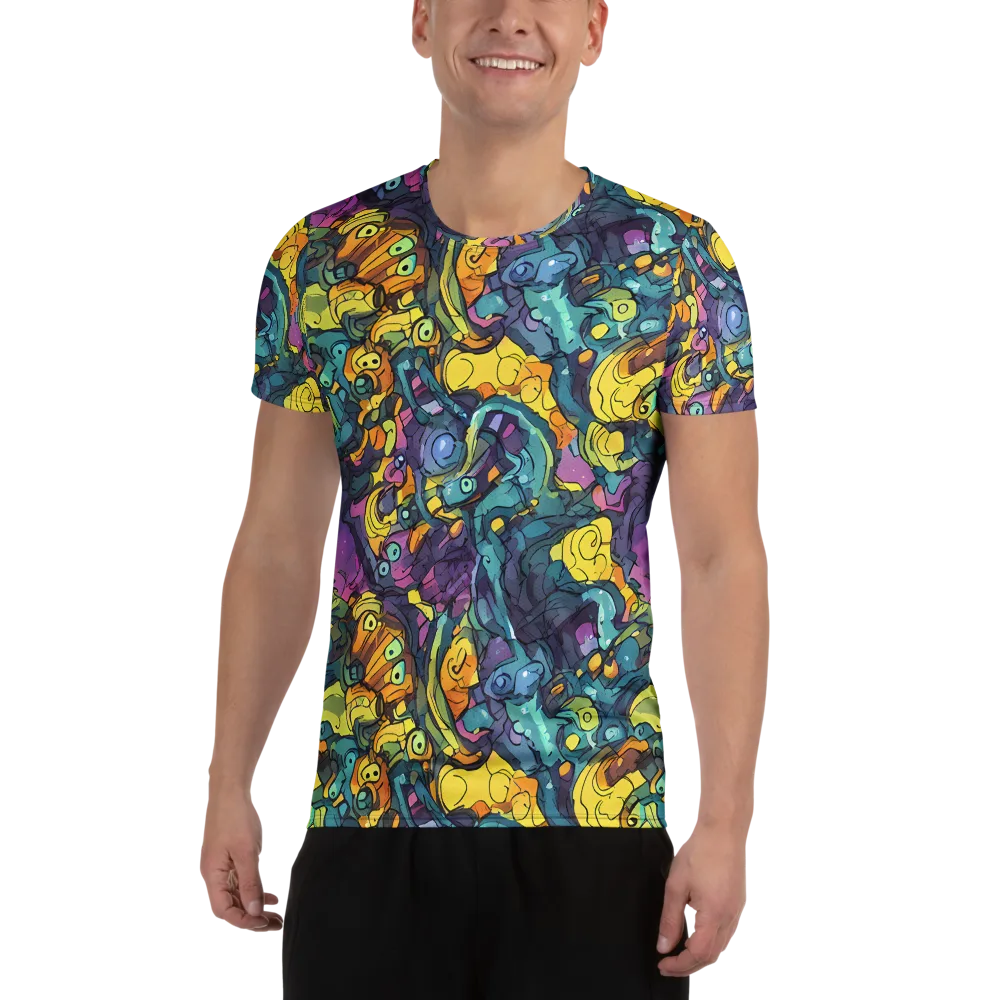 Chromatic Chameleons on Men's Athletic T-Shirt — Front