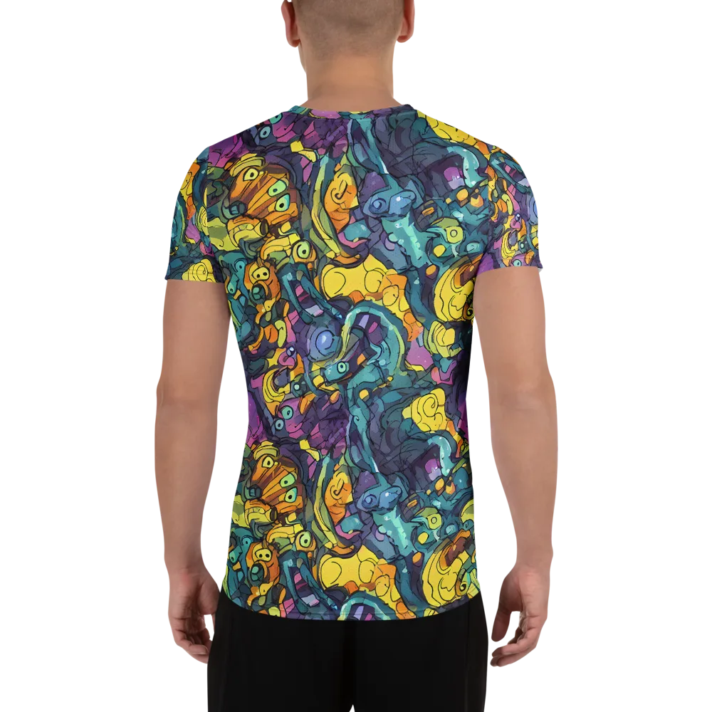 Chromatic Chameleons on Men's Athletic T-Shirt — Back